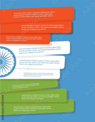 abstract flag of India. Infographic brochure