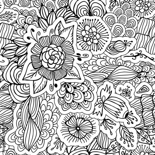stock vector abstract seamless  pattern. orient floral ornament