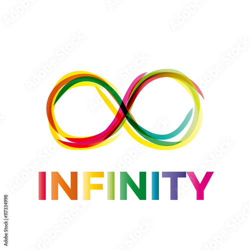 Vector sign infinity. Written with colored markers