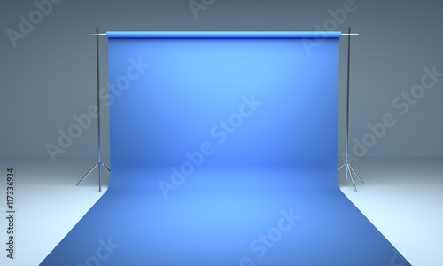 Empty photography studio background template 3d render