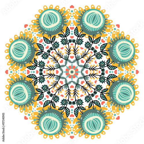 Vector round abstract circle. Decorative element. Mandala style.