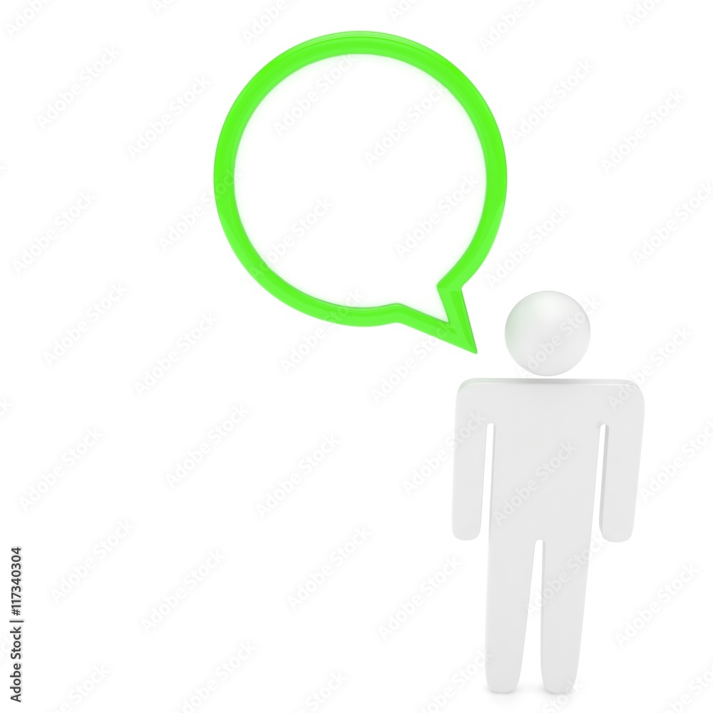 3d man with talk bubbles isolated over a white background. 3d rendering. 3d man with talk bubbles isolated over a white background. 3d rendering.