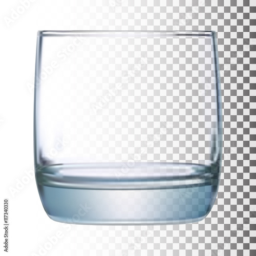 Empty drinking glass. Transparent glass, vector