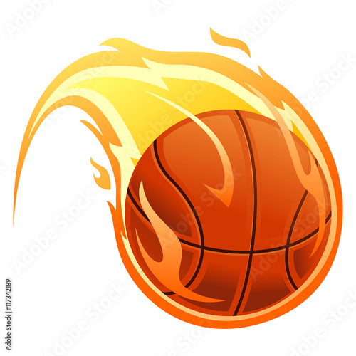 Fototapeta Vector Illustration of Ball on fire