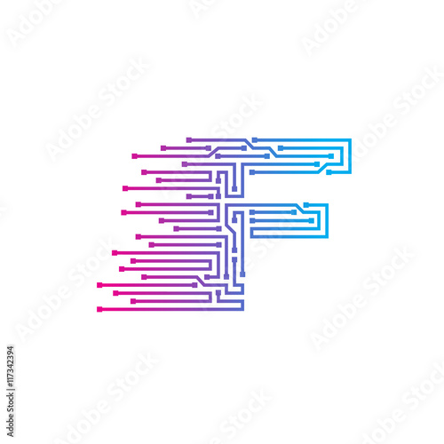 Letter F logo design template,technology,electronics,digital,logotype