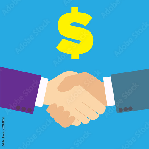 Handshake in flat style
