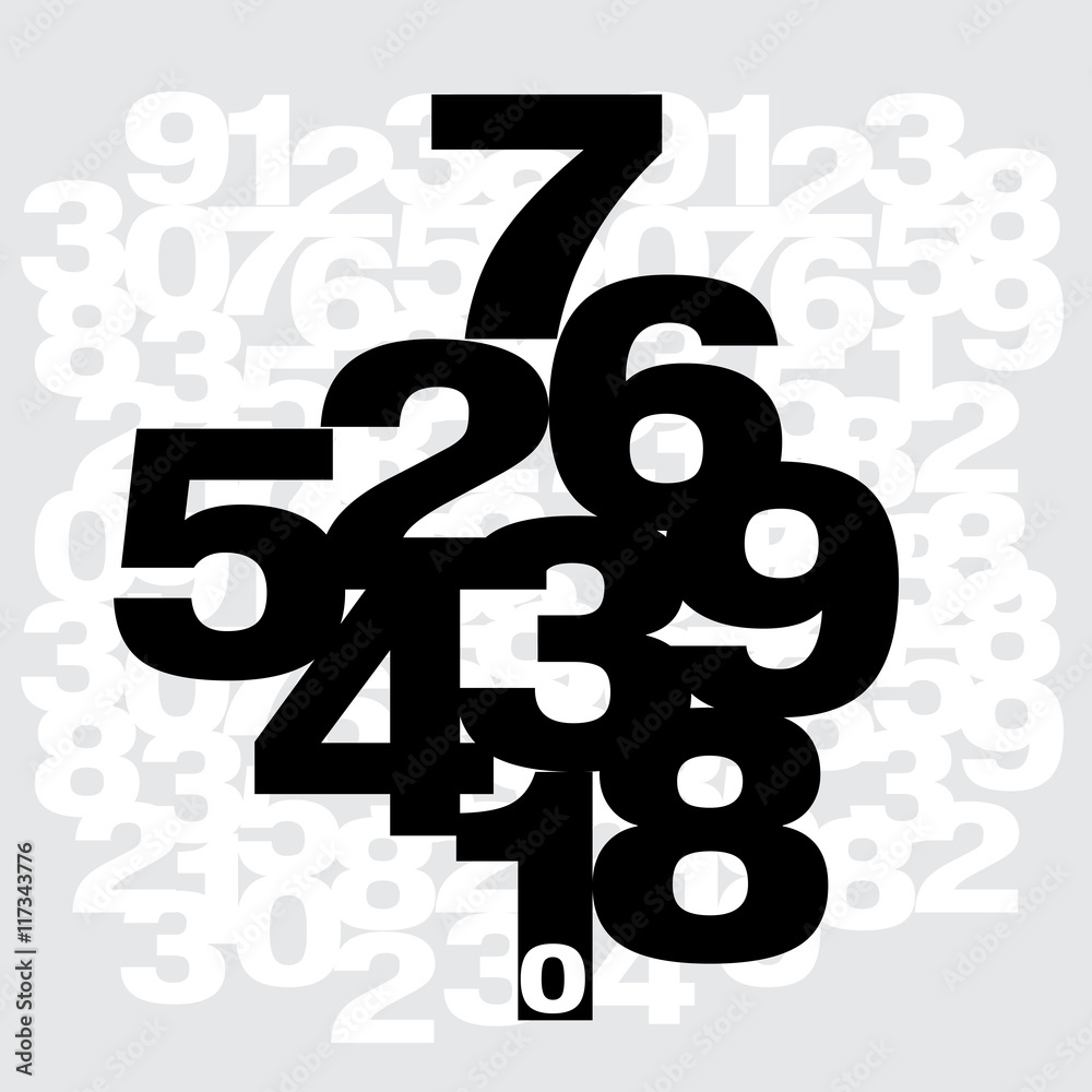 Abstract background with numbers. Math symbols, vector illustration ...