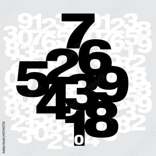 Abstract background with numbers. Math symbols, vector illustration