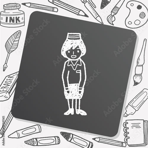 Flight Attendant doodle