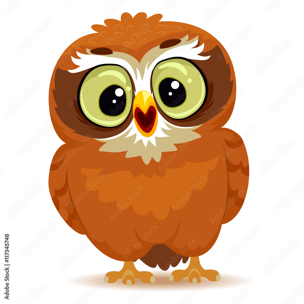 Vector Illustration of a Cute Cartoon Owl Vector Illustration of a Cute Cartoon Owl