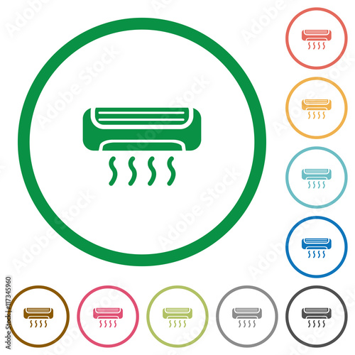 Air conditioner outlined flat icons