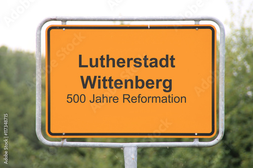 Ein Ortseingangsschild Wittenberg