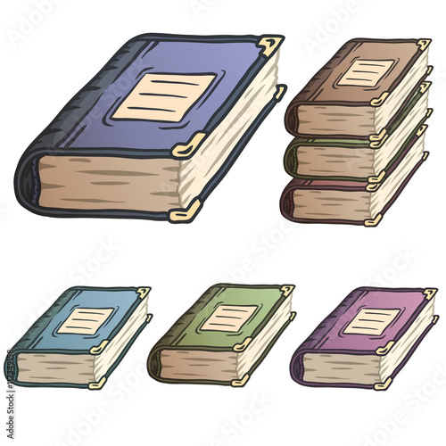 Hand drawn cartoon book vector illustration.