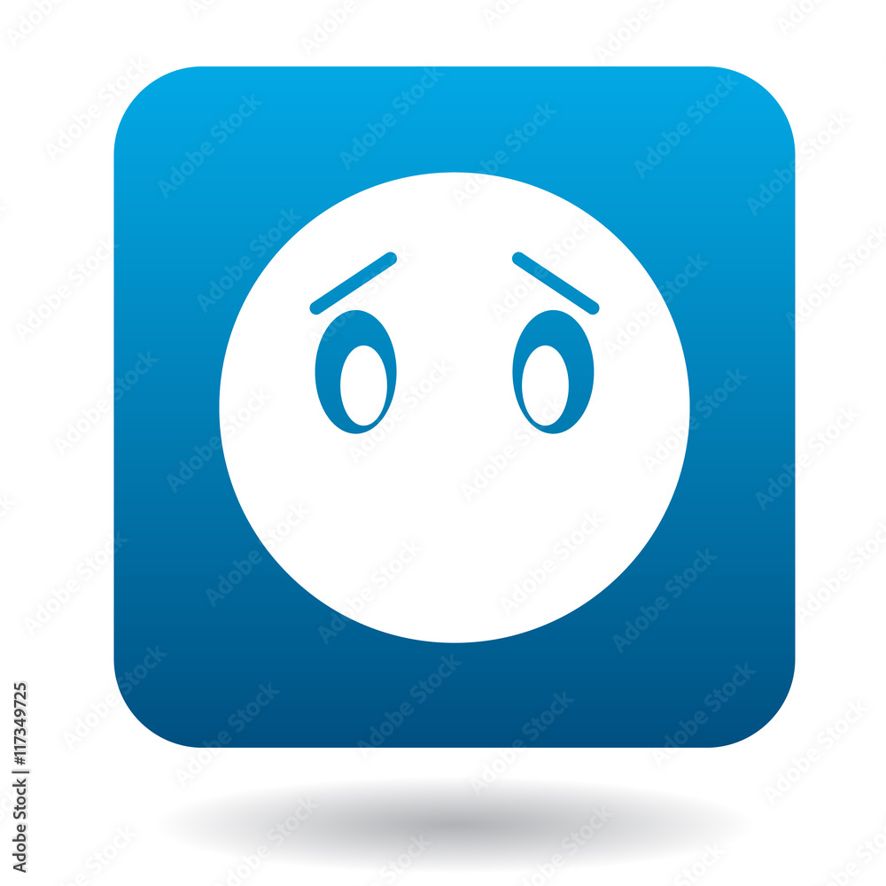 Sad emoticon without mouth icon in simple style on a white background Sad emoticon without mouth icon in simple style on a white background