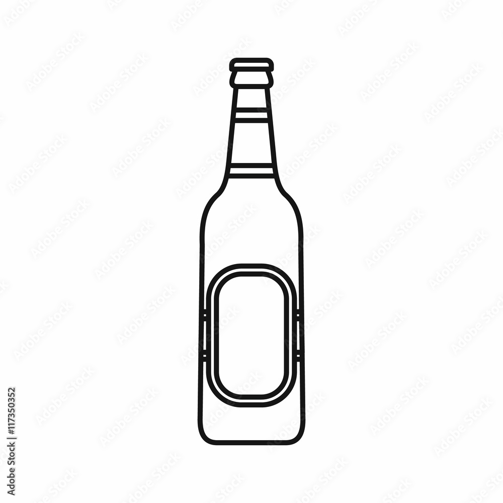 Bottle of beer icon in outline style isolated vector illustration