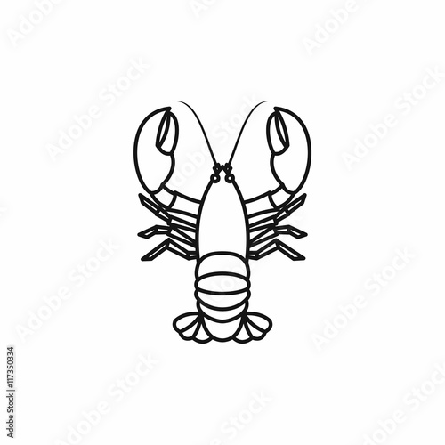 Crayfish icon in outline style isolated vector illustration