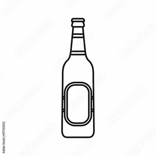 Bottle of beer icon in outline style isolated vector illustration