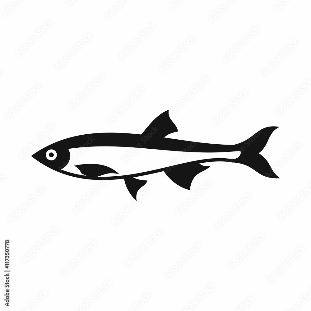 Herring fish icon in simple style on a white background