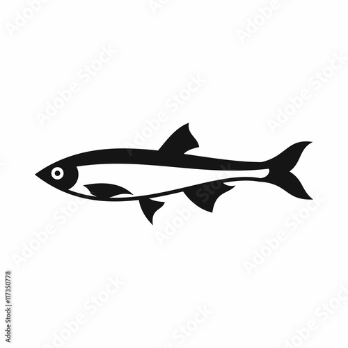 Herring fish icon in simple style on a white background