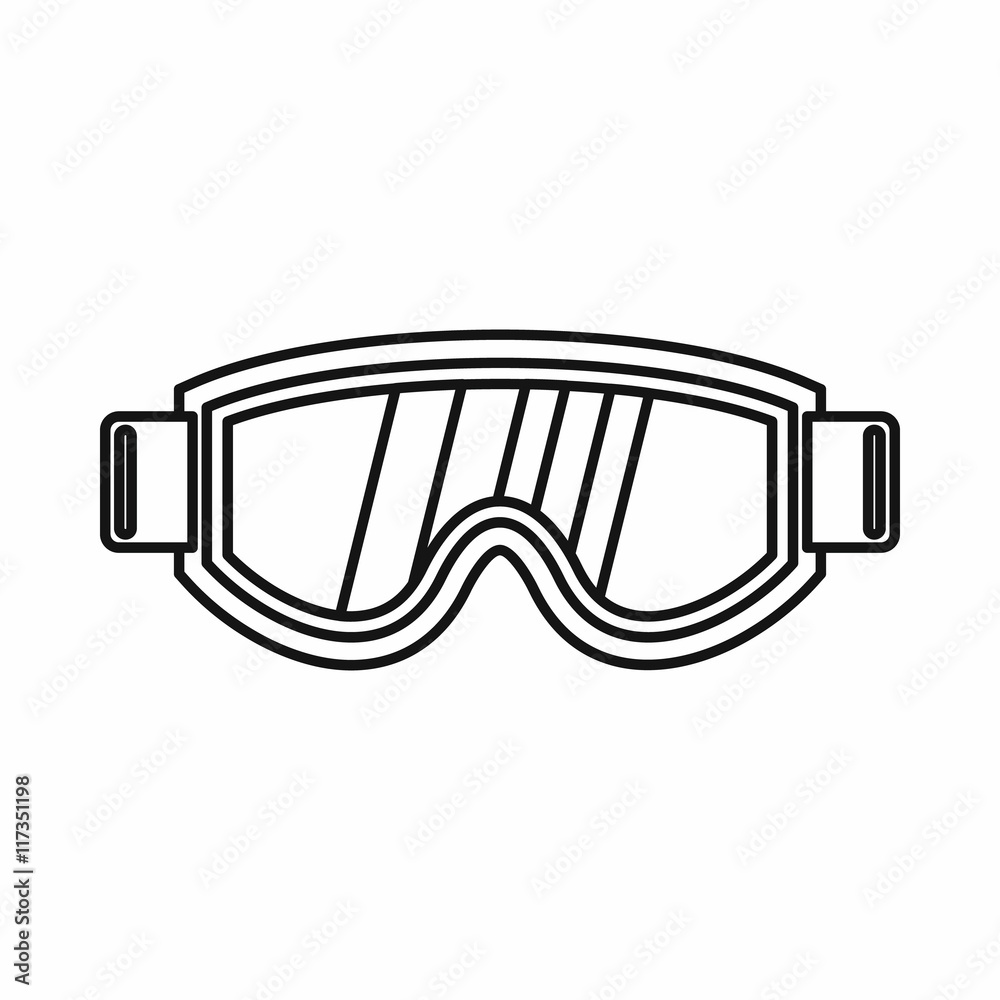 Skiing mask icon in outline style isolated vector illustration Skiing mask icon in outline style isolated vector illustration