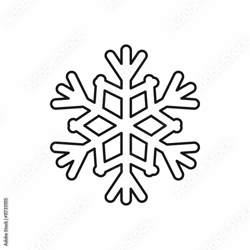 Snowflake icon in outline style isolated vector illustration
