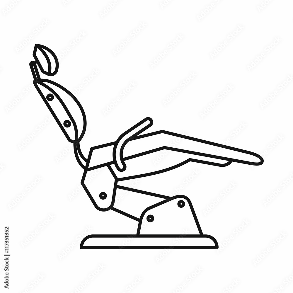 Dentist chair icon in outline style isolated vector illustration Dentist chair icon in outline style isolated vector illustration
