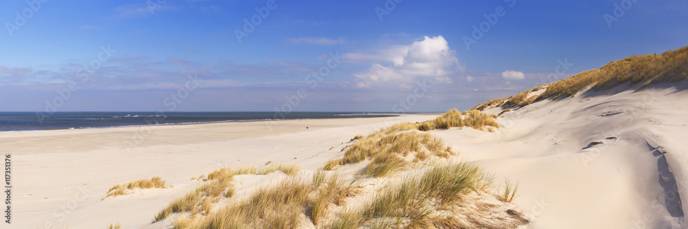 Endless beach on the island of Terschelling in The Netherlands