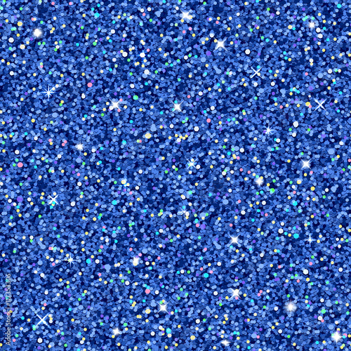 Vector blue glitter with color highlights, seamless pattern