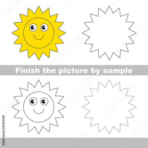 Sun. Drawing worksheet.