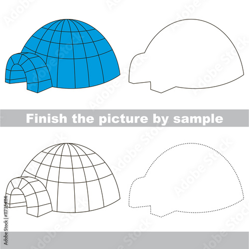 Igloo. Drawing worksheet.