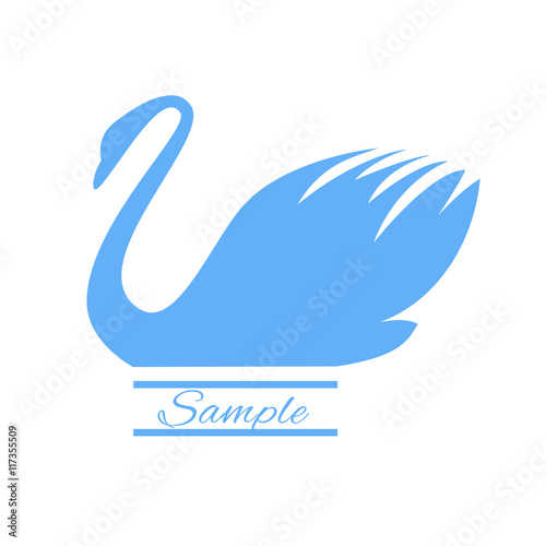 Fototapeta Naklejka Na Ścianę i Meble -  The image of a swan on a white background. Logo.