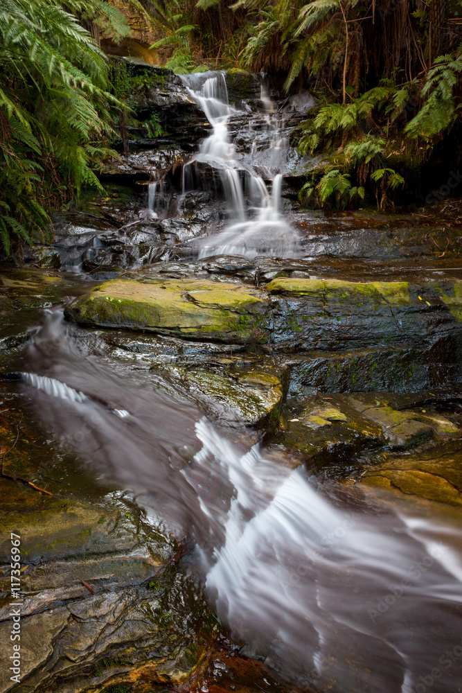 Waterfalls in Blue Mountains national park Waterfalls in Blue Mountains national park