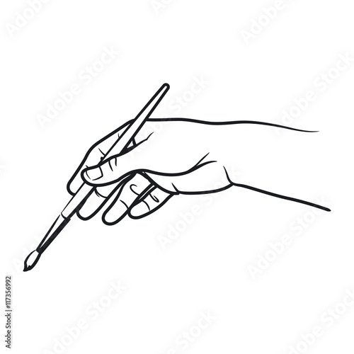 Drawing Hand with brush