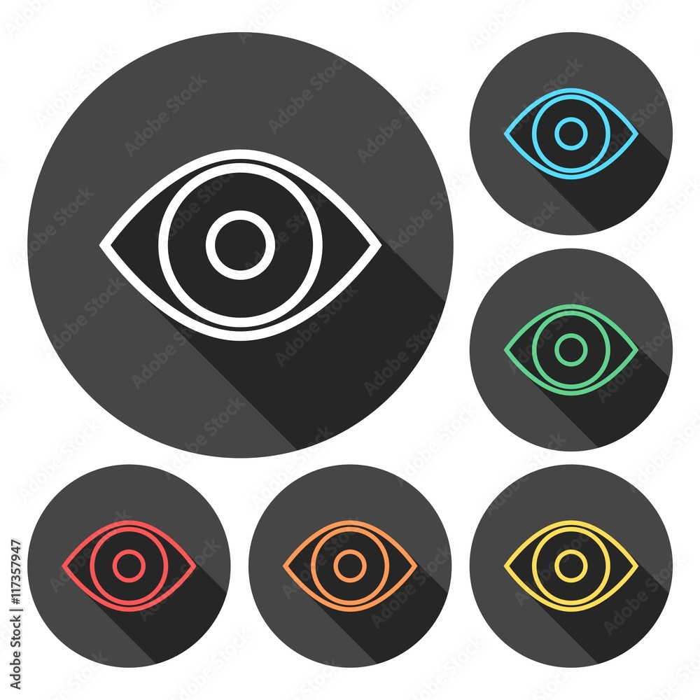 Eye sign icons set Eye sign icons set