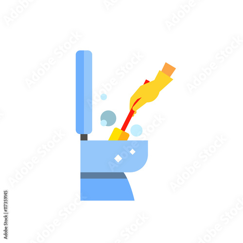 Hand in Glove Cleaning Toilet Icon