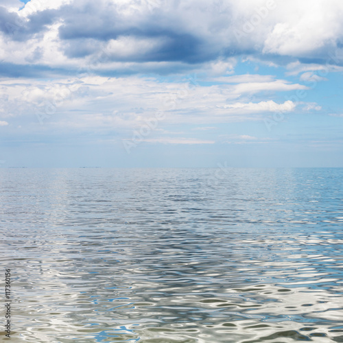 waterscape with blue sky and calm water Azov Sea