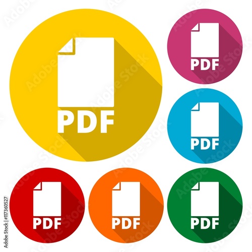 Pdf vector icons set