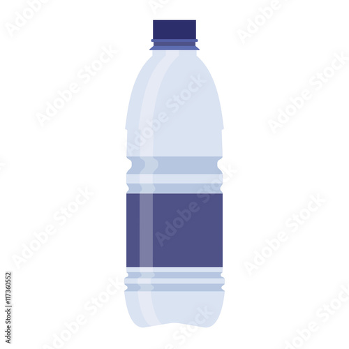 plastic recycled blue water bottle