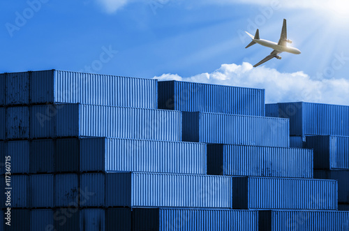 industrial port with containers.