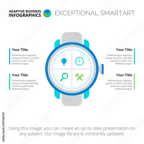 Infographic Template with Hand Clock