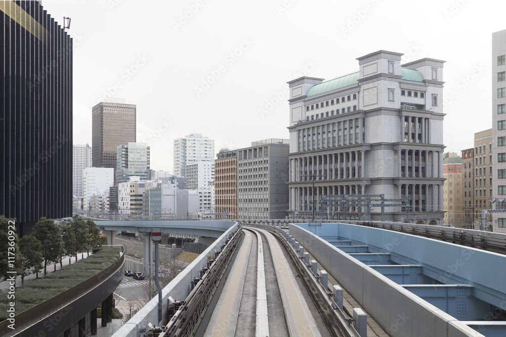 Elevated railway in Tokyo