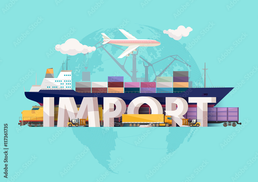 Foto Import concept. Typographic poster.