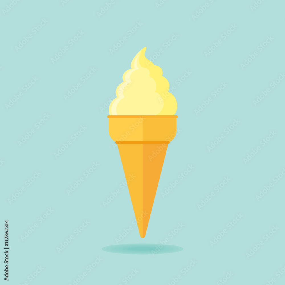 Ice cream cone flat icon. Vector illustration. Ice cream cone flat icon. Vector illustration.