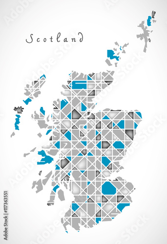 Scotland Map crystal style artwork
