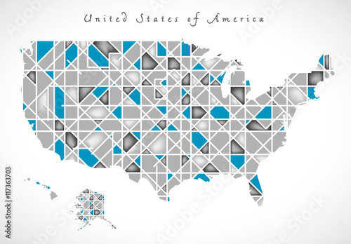 USA Map crystal style artwork