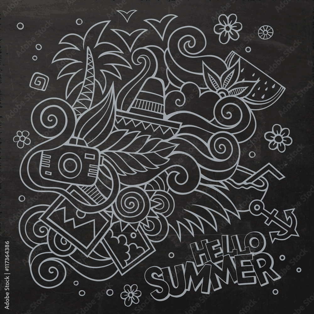 Doodles abstract decorative summer vector background Doodles abstract decorative summer vector background