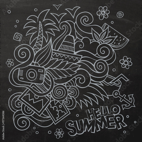 Doodles abstract decorative summer vector background