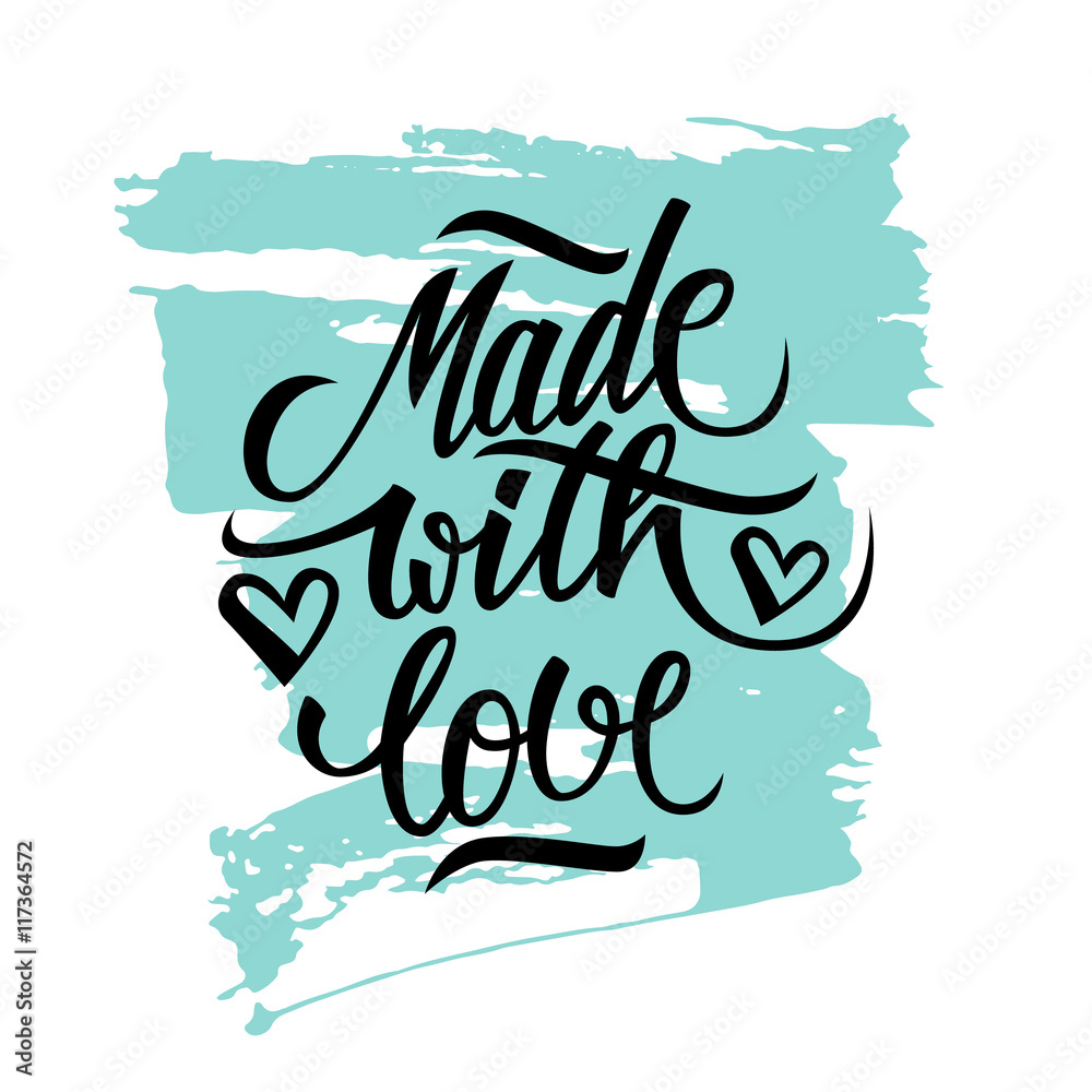 Made with Love handwritten inscription with brush stroke. Hand drawn lettering quote. Made with Love calligraphy. Made with Love card. Vector illustration. Made with Love handwritten inscription with brush stroke. Hand drawn lettering quote. Made with Love calligraphy. Made with Love card. Vector illustration.