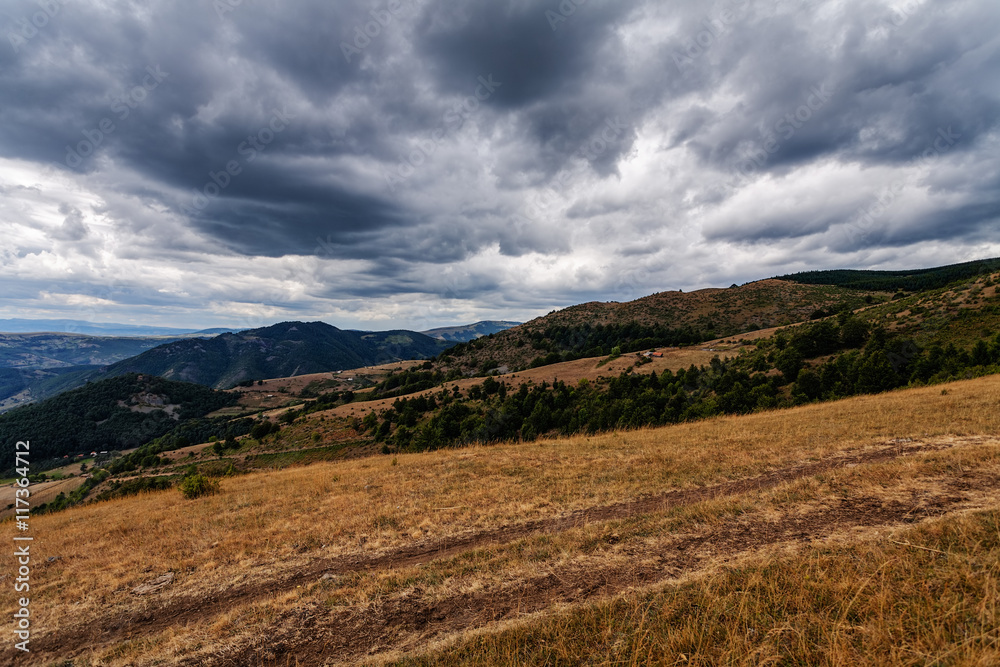 Mountain landscape and panorama view in autumn day Mountain landscape and panorama view in autumn day