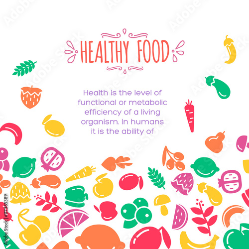 Healty food background representing
